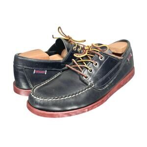 Sebago | Men | Campsides Black Smooth Leather Casual Boat Shoes | Size 8